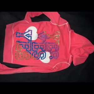VS Pink Hot Pink Zip Up with Glitter Detailing